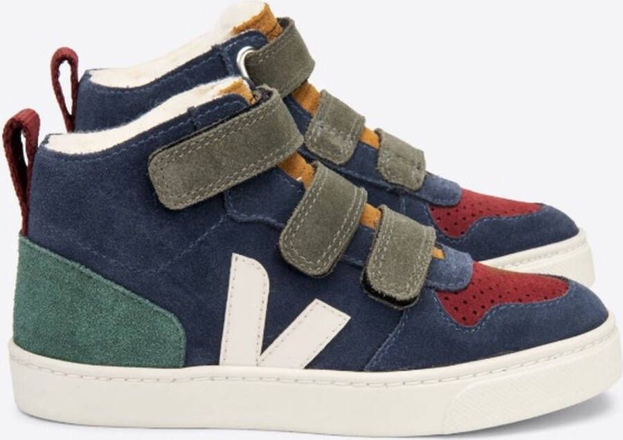 Veja V10 Mid Suede Multico Nautico Sneakers Blauw Groen