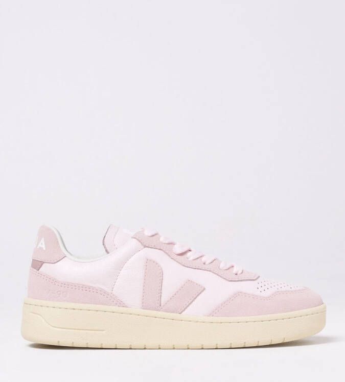 Veja Witte Leren Sneakers Stijlvol Comfort Purple Dames
