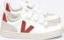 Veja Small-V-10-Velcro Sneaker Junior Wit Donkerrood - Thumbnail 1
