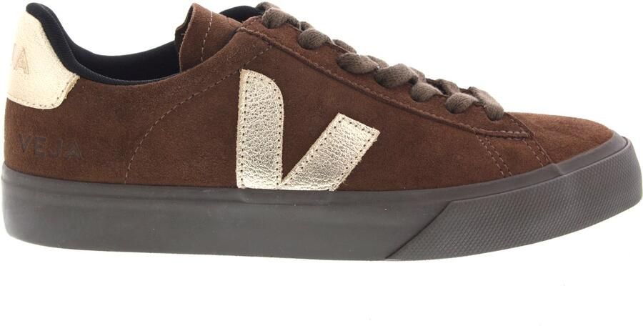 Veja Dames Sneakers Campo Walnut Platine Eagle Donkerbruin