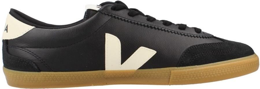 Veja Low Profile Leather and Suede Casual Shoes Black Sneakers