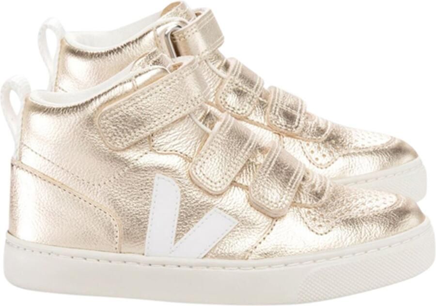 Veja Small V-10 Mid gevoerde leren sneakers champagne - Foto 4