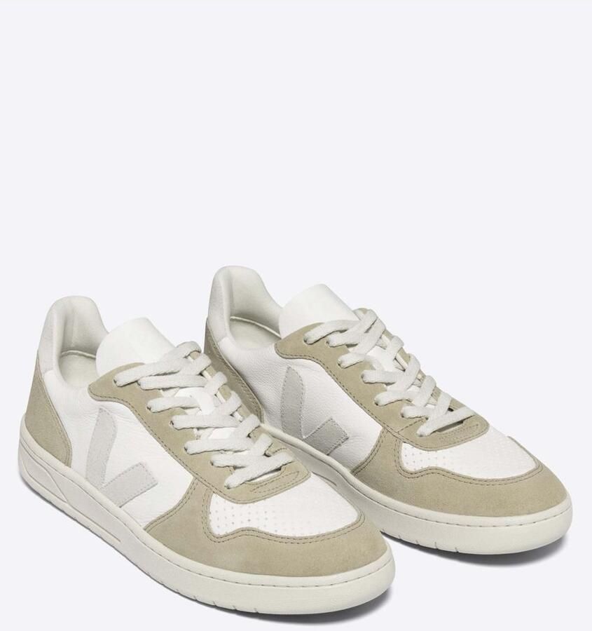 Veja V-10 Chromefree Leather Sneakers Wit Platine Vx0502935 White - Foto 3