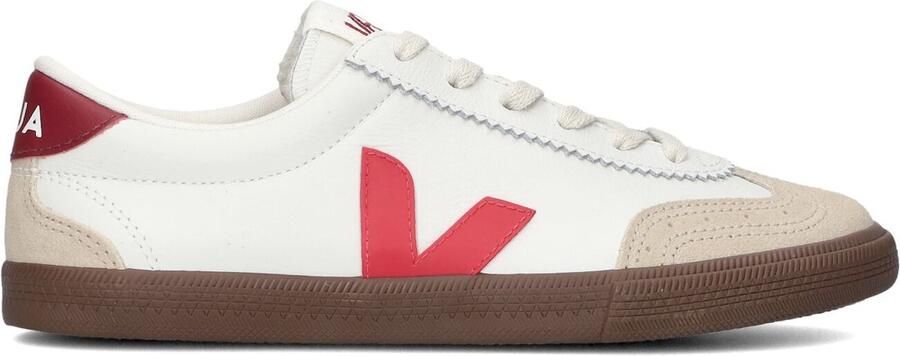 VEJA Lage Sneakers Dames Volley Leer Wit