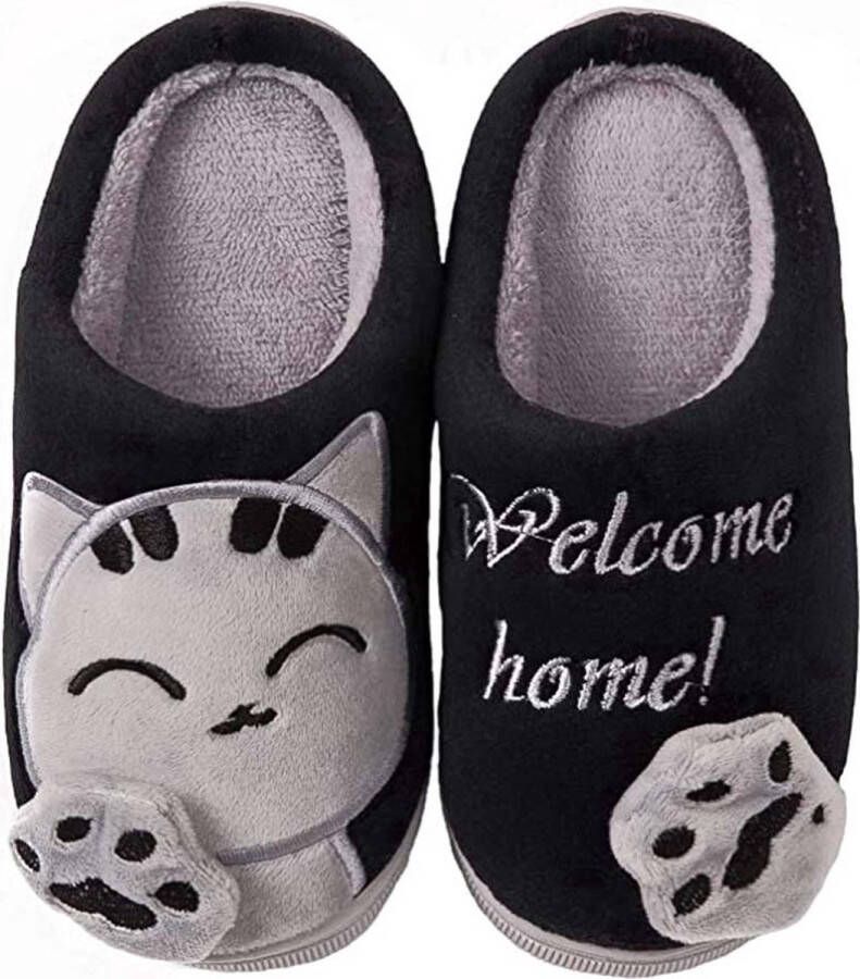 Velox Winter Pluche Slippers Lucky Cat Patroon Herfst Indoor Home Memory Foam Zacht Dikker Warme Pluche Schoenen Slippers
