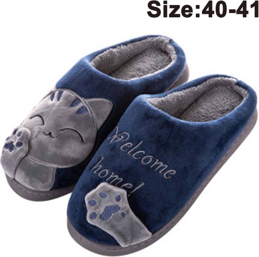 Velox Winter Pluche Slippers Lucky Cat Patroon Herfst Indoor Home Memory Foam Zacht Dikker Warme Pluche Schoenen Slippers