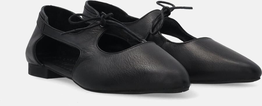 Venezia Ballerina's Zwart Echt leer Met uitsparingen