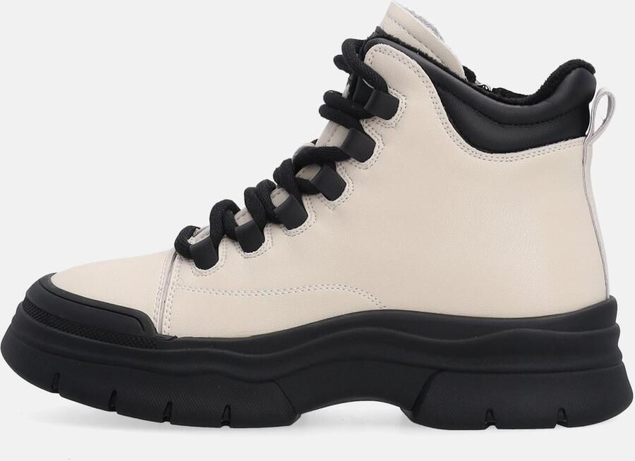 Venezia Beige Dames Enkellaarzen Leren Bovenwerk Sportieve Stijl