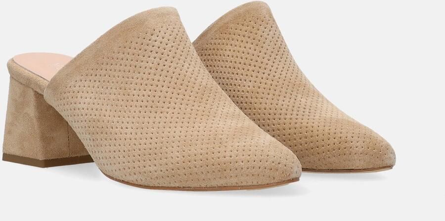Venezia Beige Dameskl slippers Suède Hak van