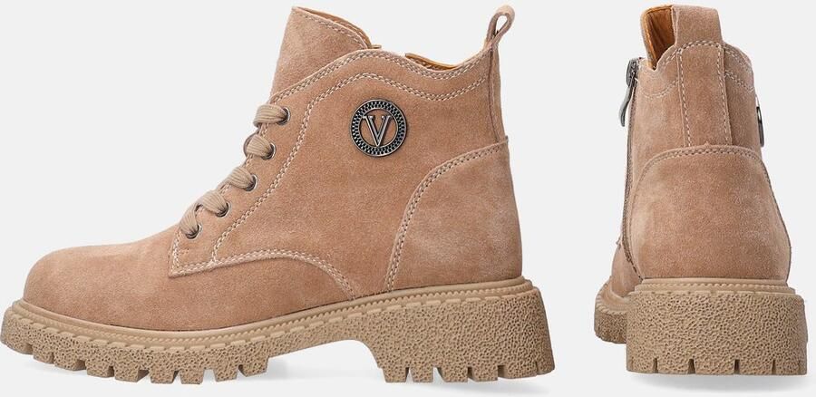 Venezia Beige Suède Enkellaarzen Natuurlijke Leren Bovenlaag Hakhoogte