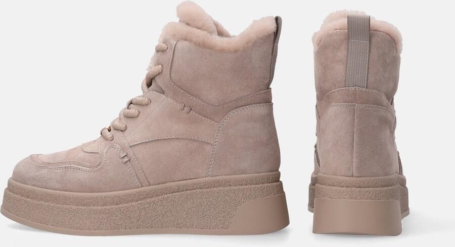 Venezia Beige suède enkellaarzen Warmgevoerd