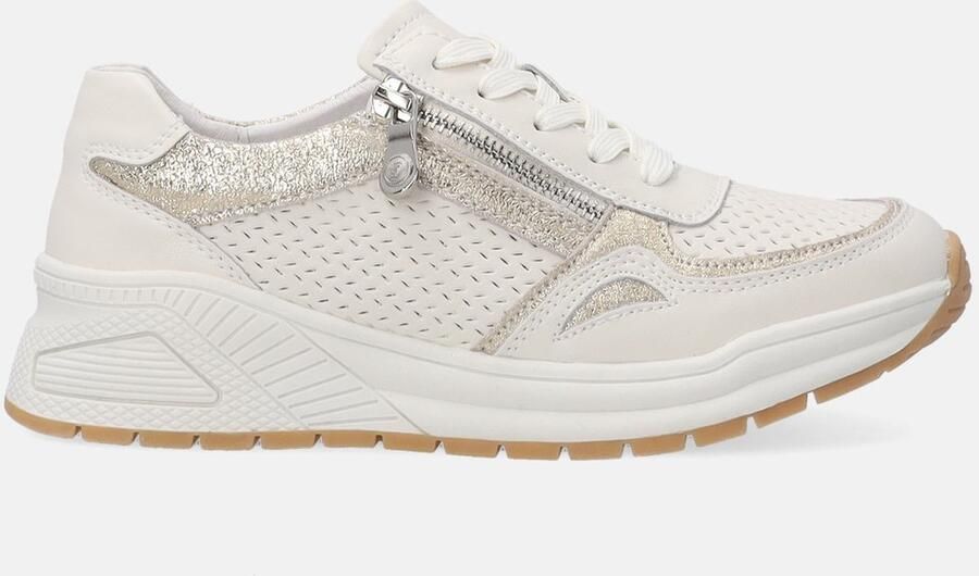 Venezia Beige Sportieve Lage Schoenen Gouden Afwerking