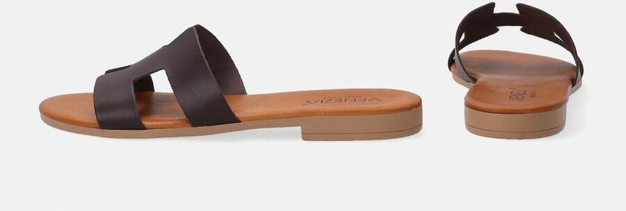 Venezia Dames Slippers Bruin Leer