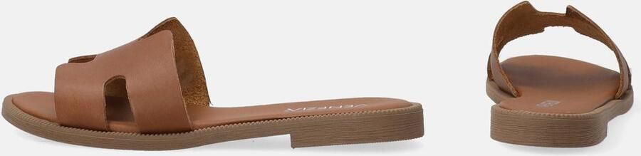 Venezia Bruine Leren Dames Slippers