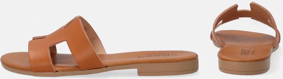 Venezia Bruine Dames Slippers Echt Leer