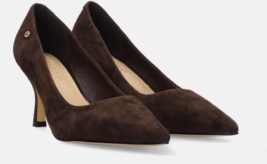 Venezia Chocoladebruine Suède Pumps Naaldhak