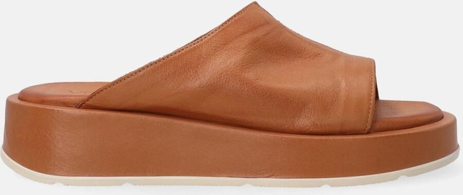 Venezia Dames Klompen Leer Bruin Platform