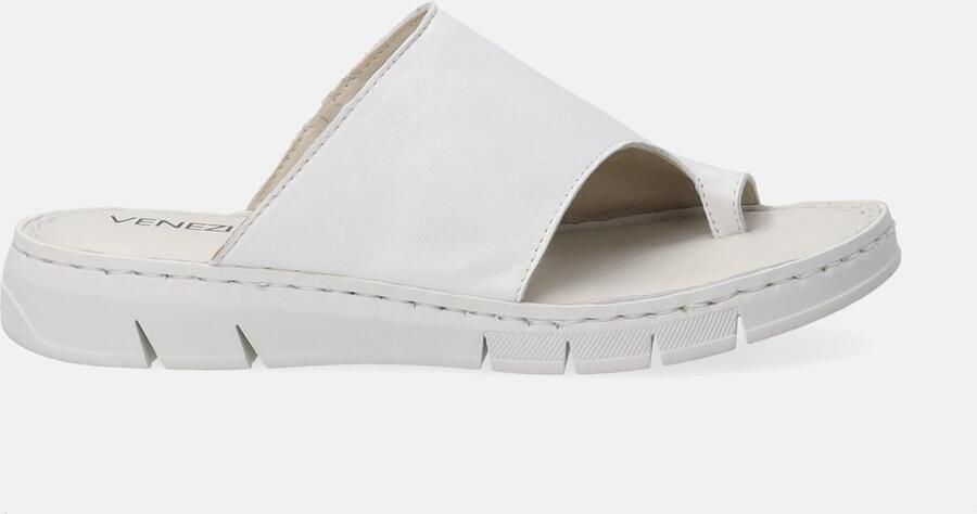 Venezia Dames Slippers Wit Leer