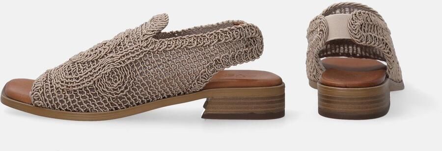 Venezia Textielen Dames Sandalen Vierkante Neus Bruin Hakhoogte