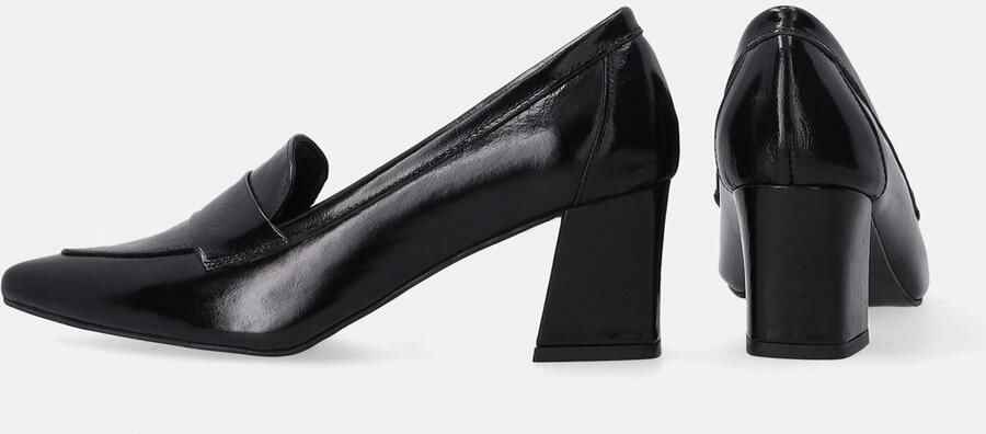 Venezia Zwarte lakleren damesmocassins Hak