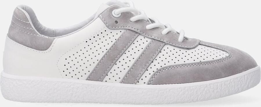 Venezia Dames Sneakers Wit met Grijze Inzetstukken