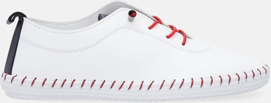 Venezia Sportieve damesschoenen met stikdetails Sneakers Wit Leren bovenwerk Hakhoogte