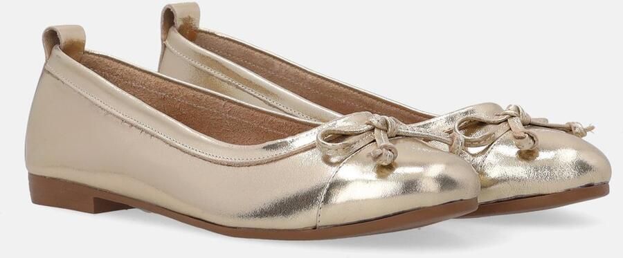 Venezia Gouden Damesballetschoenen Natuurleer Strik