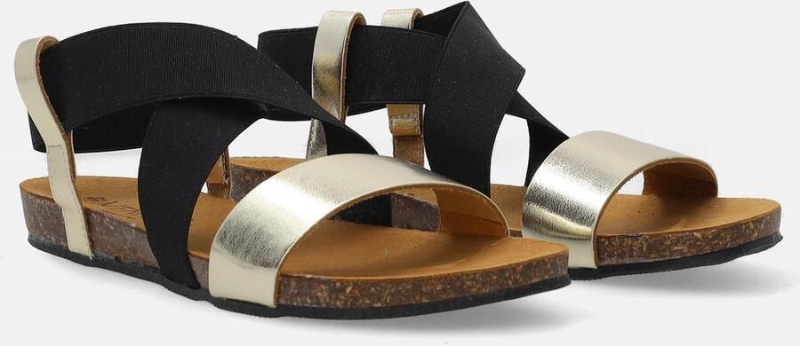 Venezia Gouden Dames Sandalen Platte Zool Elastische Band