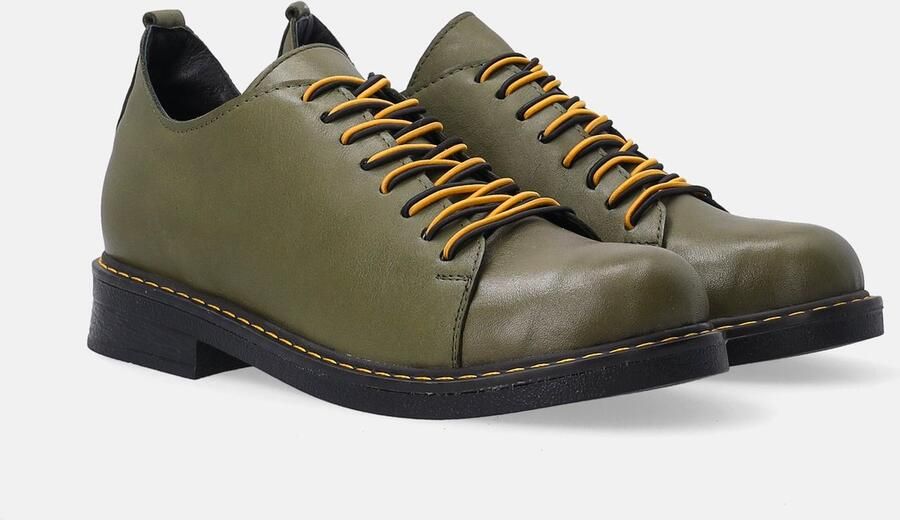 Venezia Groene veterschoenen Echt leer Kleurrijke veters
