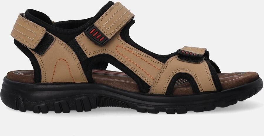 Venezia Heren Beige Nubuck Sandalen met Klittenband