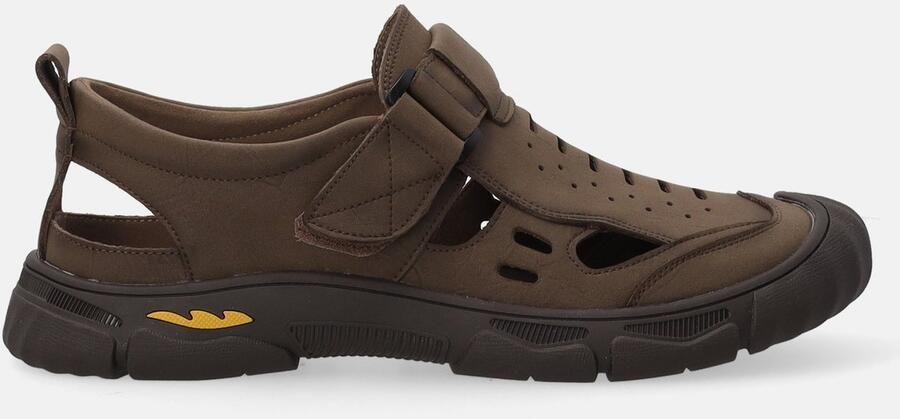 Venezia Heren Bruine Leren Sandalen Sportief