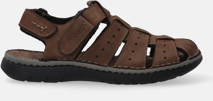Venezia Heren Nubuck Leren Sandalen Bruin