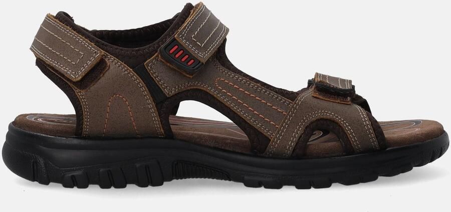 Venezia Heren Nubuck Sandalen Bruin Klittenband