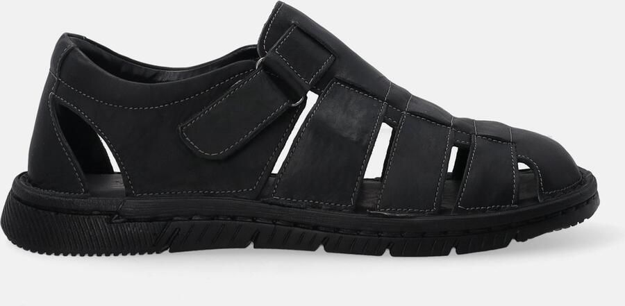 Venezia Heren Sandaals Zwart Leer
