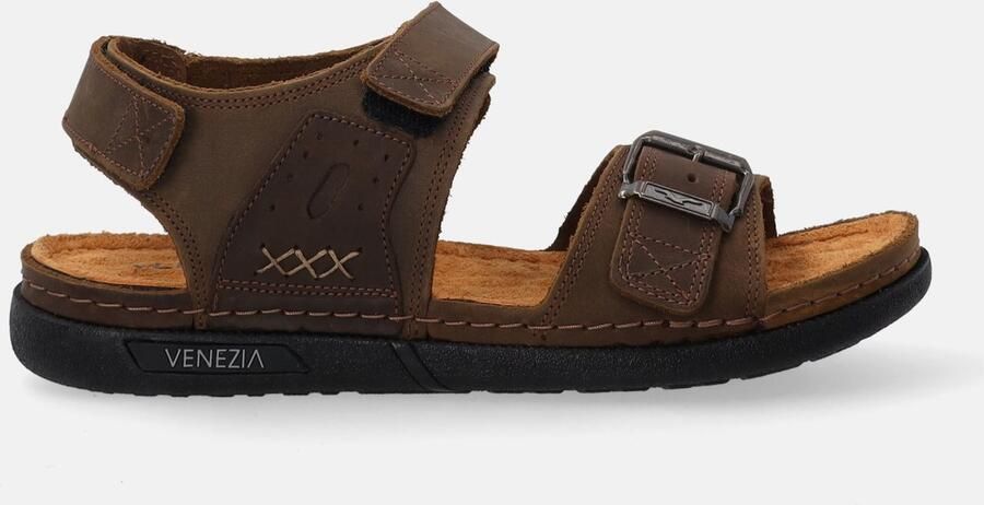 Venezia Heren Sandalen Bruin Nubuck Leer
