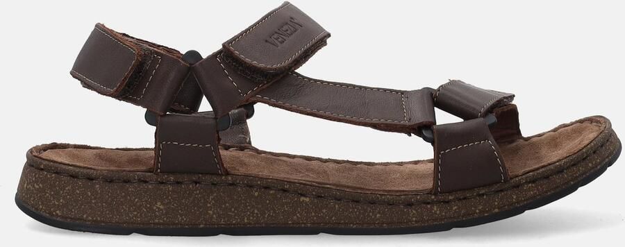 Venezia Heren Sandalen Leer Bruin Klittenband
