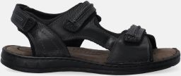 Venezia Heren Sandalen Zwart Leer Klittenband