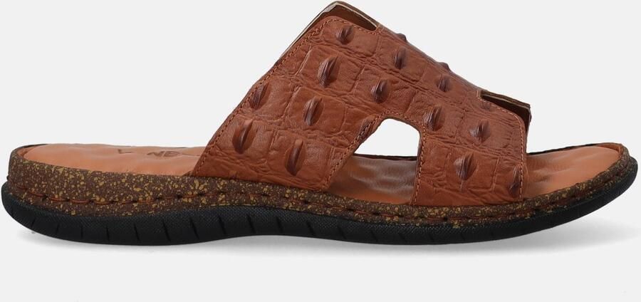 Venezia Heren Slippers Leer Bruin
