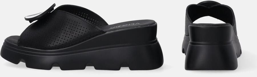 Venezia Klassieke Zwarte Slippers Sleehak