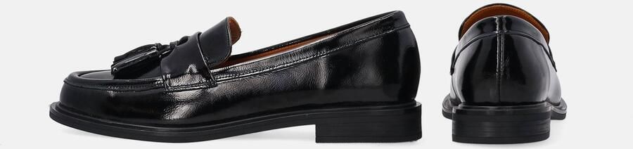 Venezia Mocassins Lakleren leren mocassins Franjes Zwart