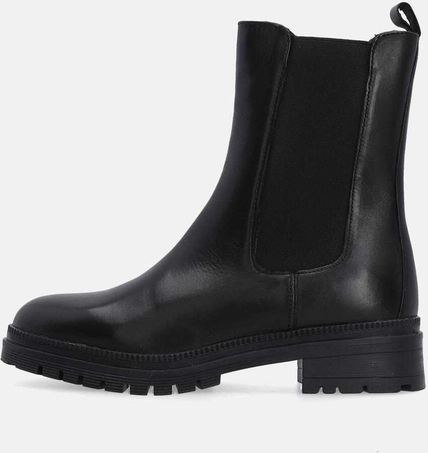 Venezia Leren gevoerde Chelsea boots Zwart hak