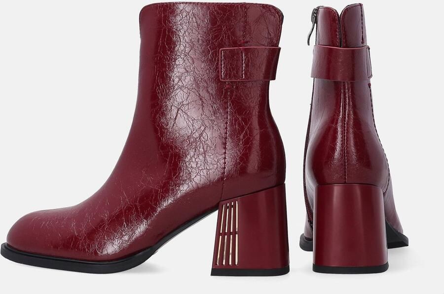 Venezia Rode lakleren enkellaarzen Sierlijke hak