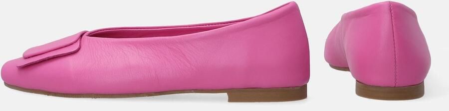 Venezia Roze ballerina's Vierkante neus Leren bovenwerk