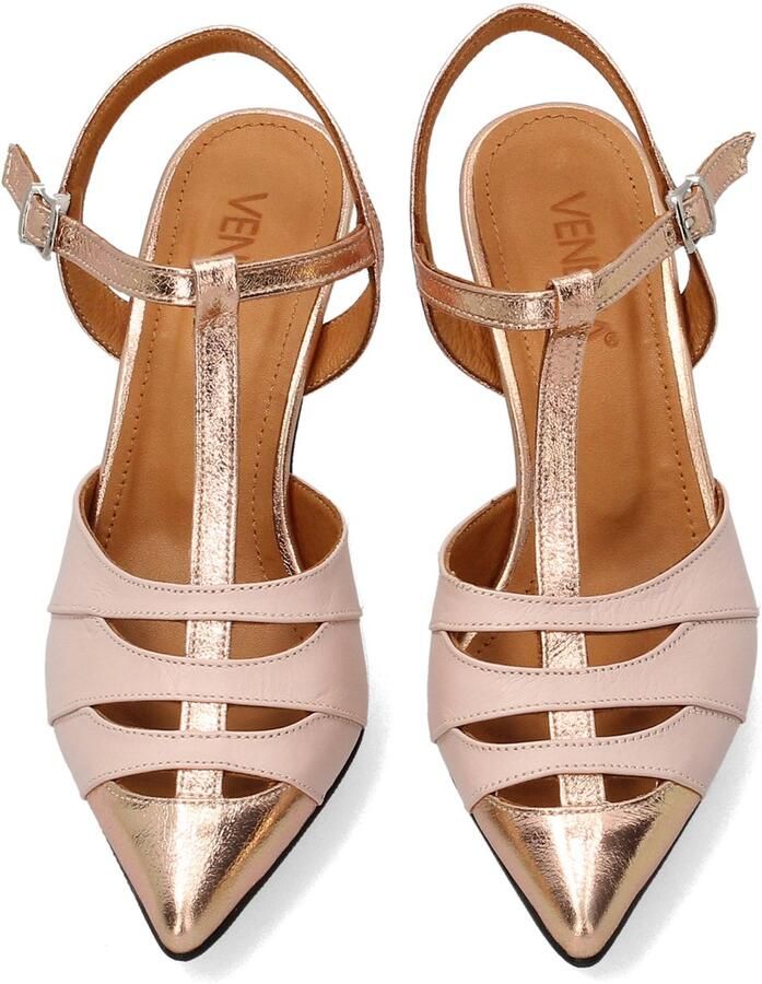 Venezia Roze pumps Natuurlijk leren bovenwerk Open hiel Hakhoogte Wijdte G