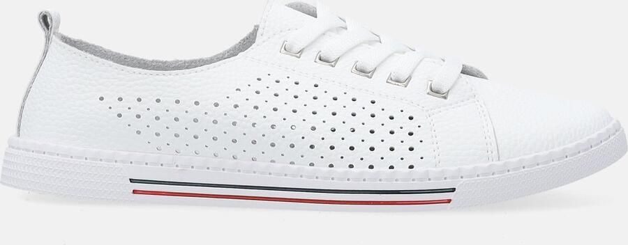 Venezia Witte Dames Sneakers Leren Bovenwerk Geperforeerd