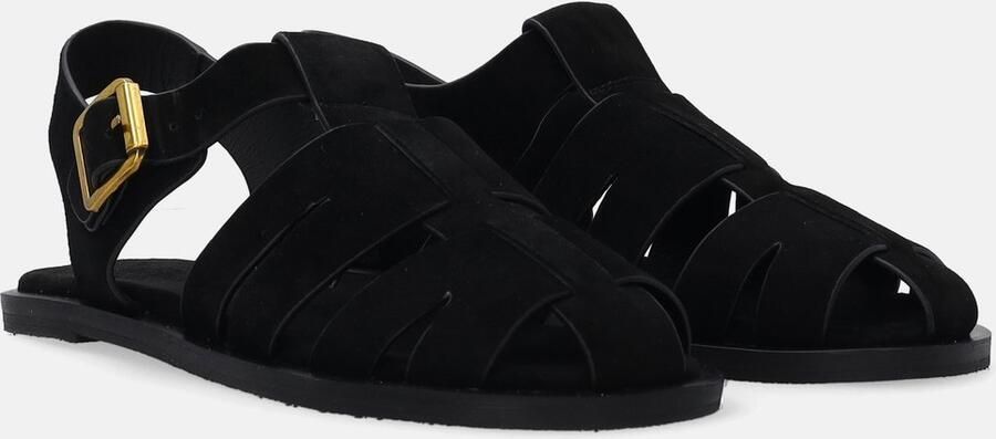Venezia Zwarte suède sandalen Gesp Dames
