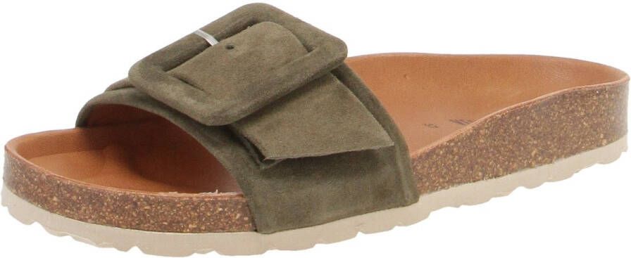 Verbenas 3304020268 Reiko Velour Damesschoenen muiltjes Kaki