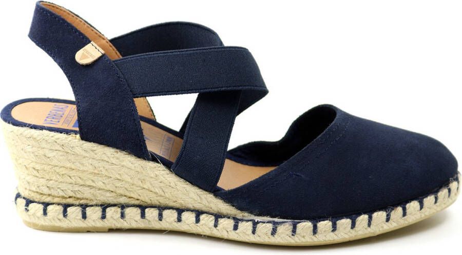 Verbenas Mila Sandalen Touwzool blauw