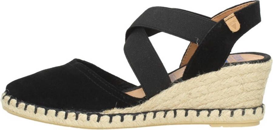 Verbenas Mila Serraje suède espadrilles zwart