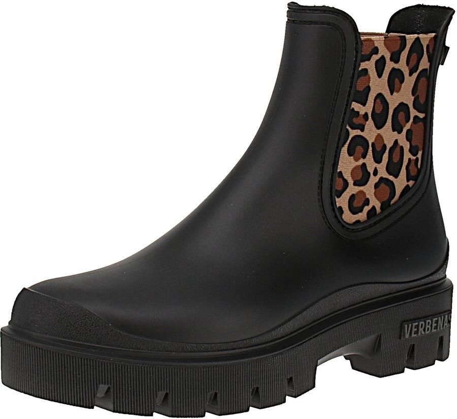 Verbenas 6160020598 Mae Mate Animal Dames Chelsea Laarzen Black-Leopardo
